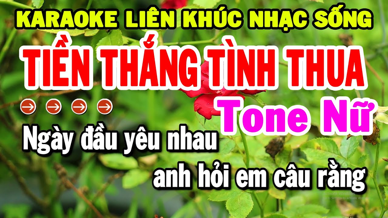 Karaoke Liên Khúc Tone Nữ Dễ Hát | Tuyển Chọn Nhạc Trữ Tình Bolero Quá Hay - Tiền Thắng Tình Thua