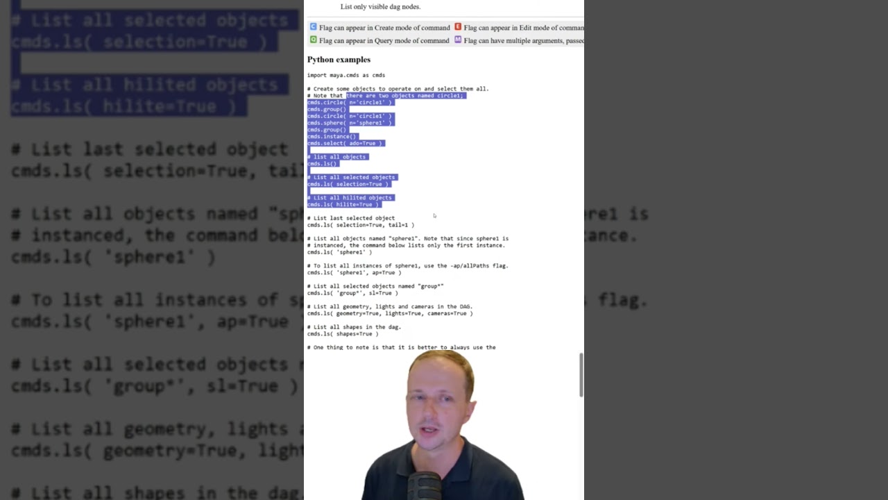 Autodesk Maya has the best while 3ds Max has the worst Python documentation