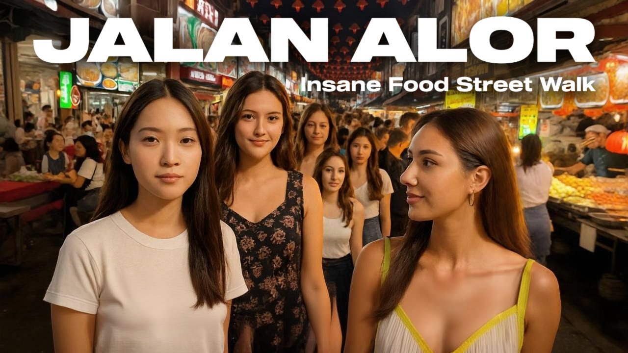 Walking Massive Crowds at Jalan Alor Night Market Bukit Bintang Kuala Lumpur Malaysia  [4K HDR]