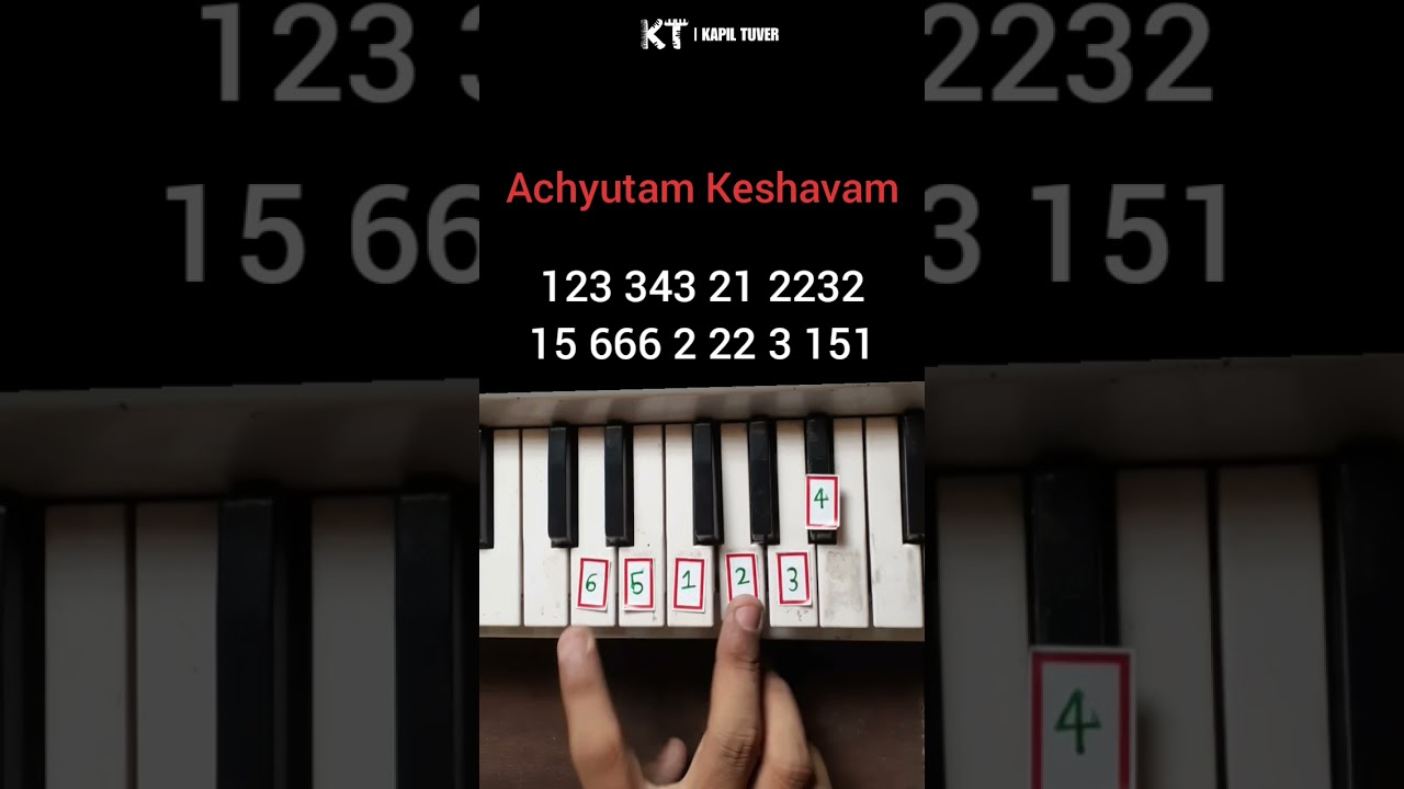 Achutam Keshavam - Piano Tutorial , Piano Notes| #achutamkeshavapianotutorial #pianonotes #shorts