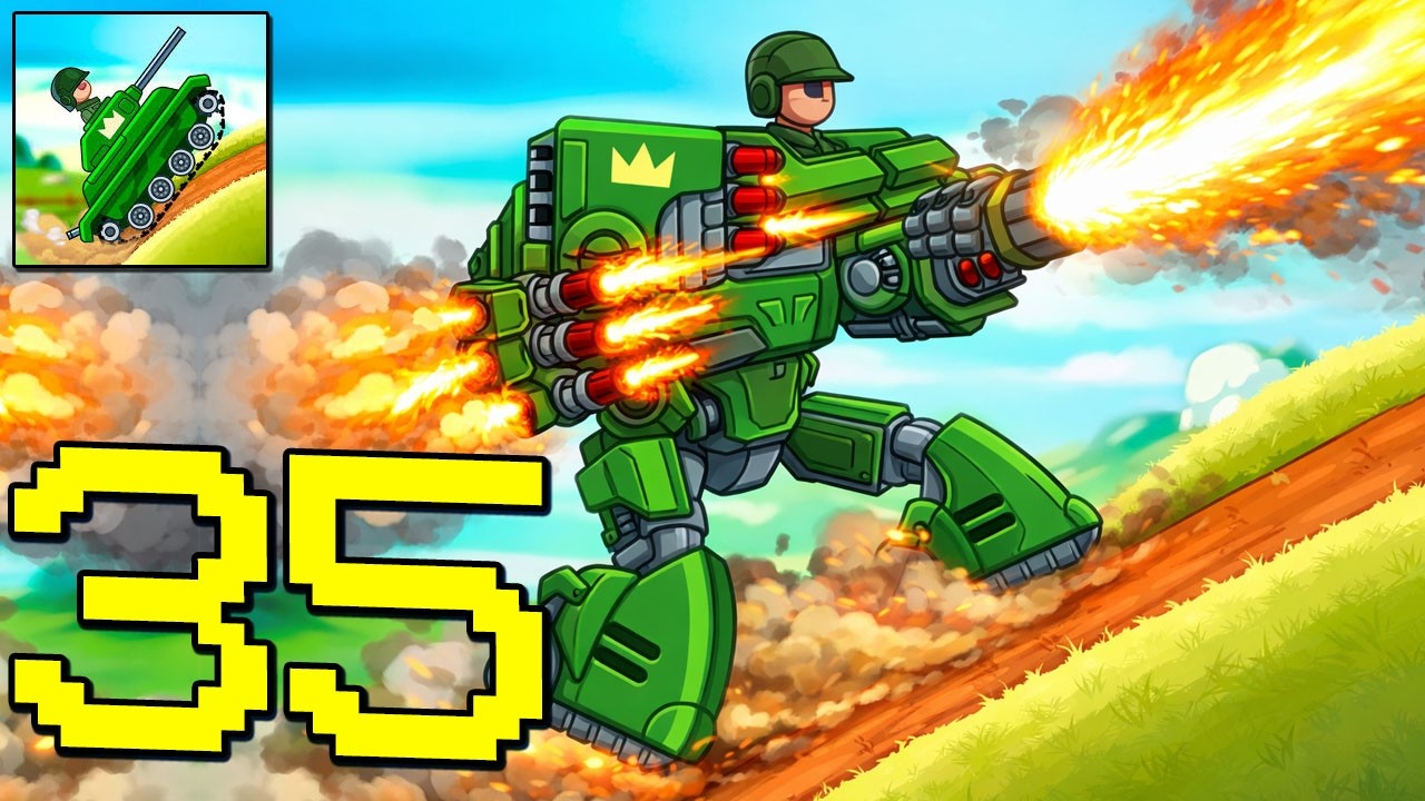 Hills of Steel - Gameplay Walkthrough Part 35 - Shooting, Update Tank, Solo vs Team, (Android,iOS)