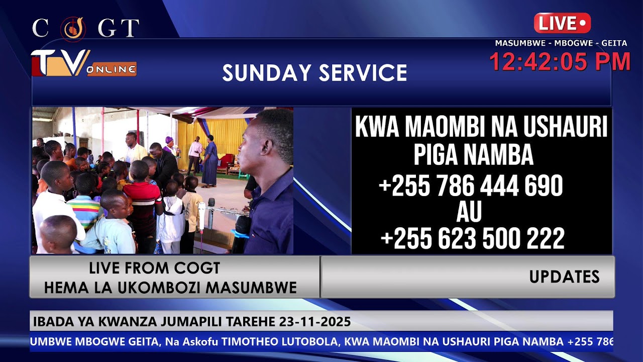 IBADA YA KWANZA JUMAPILI TAREHE 23-11-2025