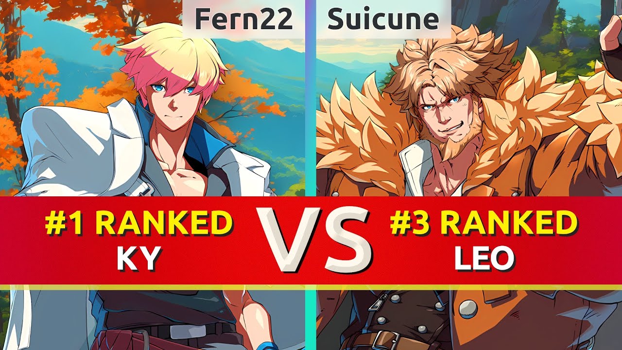 GGST ▰ Fern22 (#1 Ranked Ky) vs Suicune (#3 Ranked Leo). High Level Gameplay