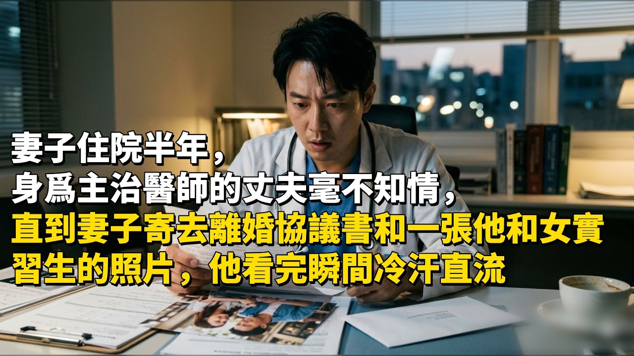 妻子住院半年，身爲主治醫師的丈夫毫不知情，直到妻子寄去離婚協議書和一張他和女實習生的照片，他看完瞬間冷汗直流 #為人處世 #生活經驗 #情感故事 #故事 #小說 #戀愛 #情感 #婚姻