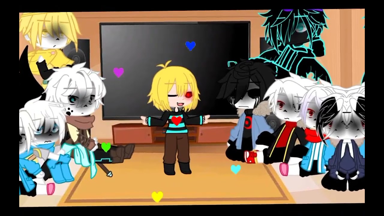 Sans Aus reaccionan a frisk aus||Gacha club||Errores||Mal editado||Tu_sus||