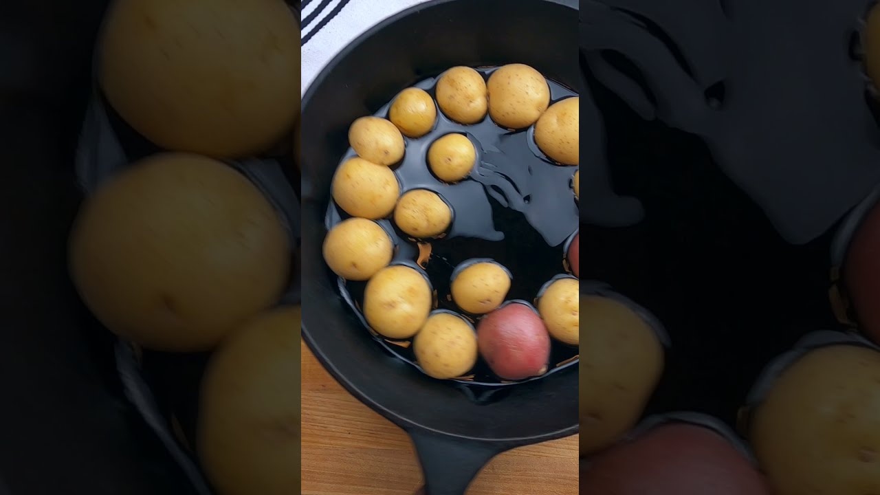 Crispy Cast Iron Oven Roasted Potatoes. #shorts