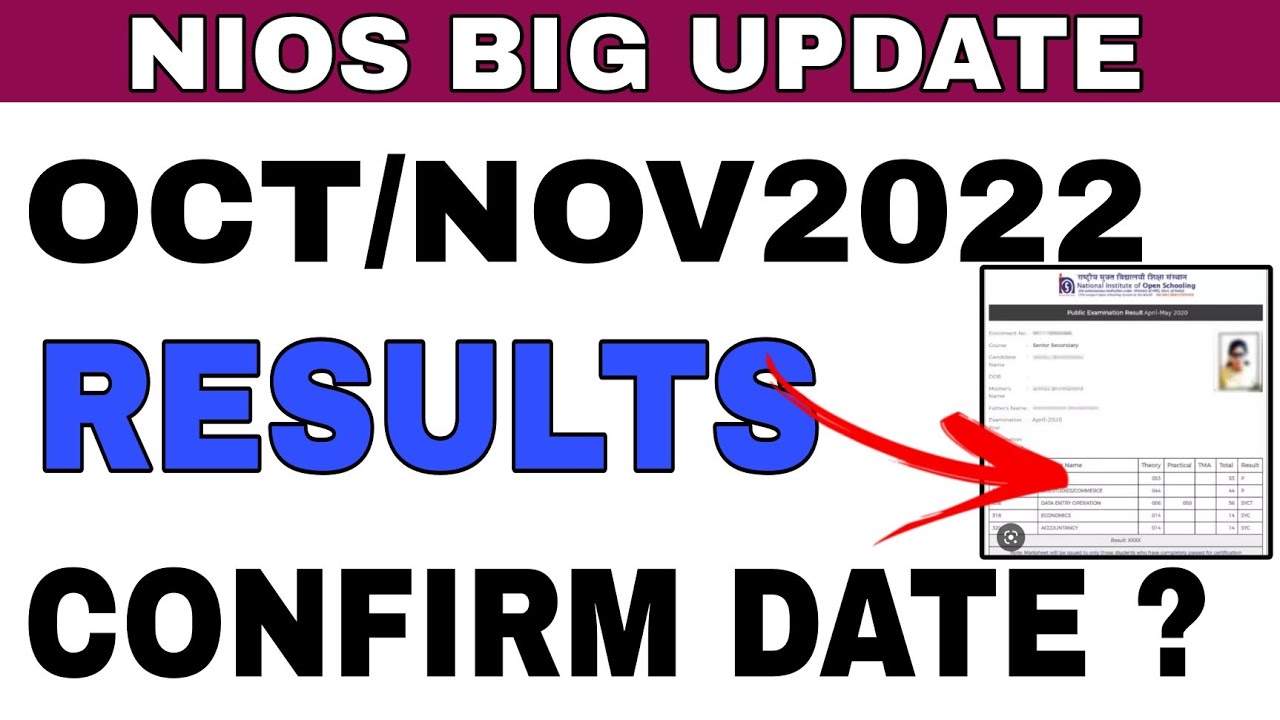 NIOS | nios big update result | nios result october november 2022 date | nios result kab aayega