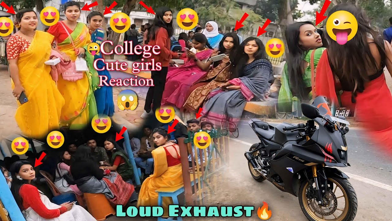 Cute College Girls Shocking Reactions😍|| On R15 V4 Loud Exhaust🔥
