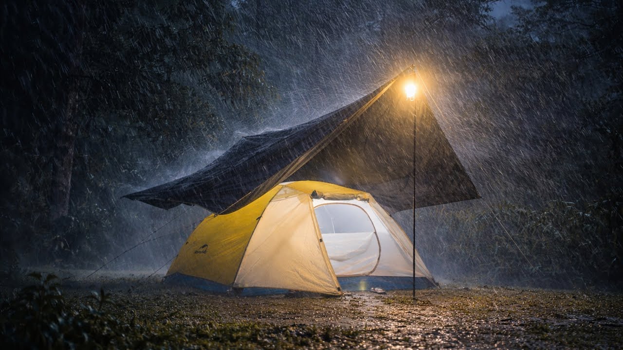 AMAZING RAINSTORM CAMPING 🌧 | SOLO CAMPING IN HEAVY RAIN AND THUNDERSTORM ⚡