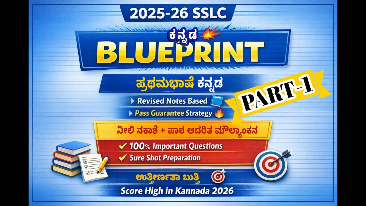 SSLC  2026 ಕನ್ನಡ – Full Marks ಪಡೆಯಲು Complete Package PART - 1
