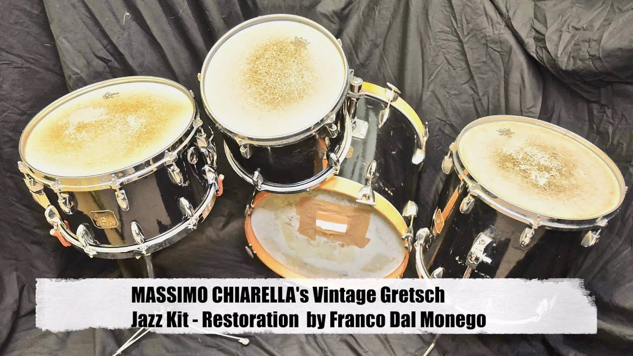Massimo Chiarella's Gretsch Vintage Jazz Drum Kit - Restoration by Franco Dal Monego