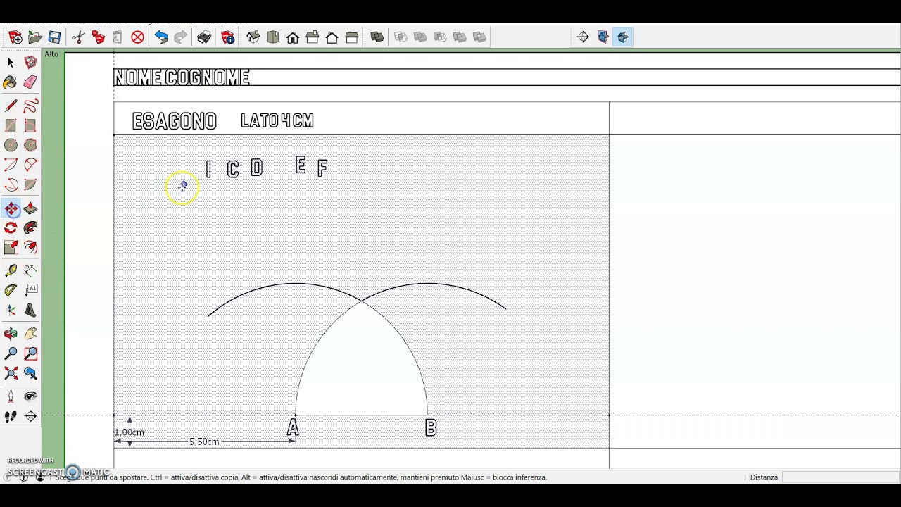 esagono lato 4 cm