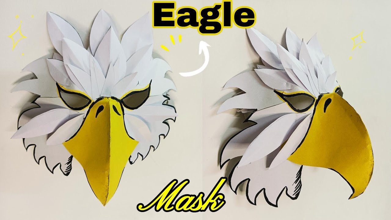 how to make a eagle mask | eagle craft | school project | bird mask | bird craft | paper mask
