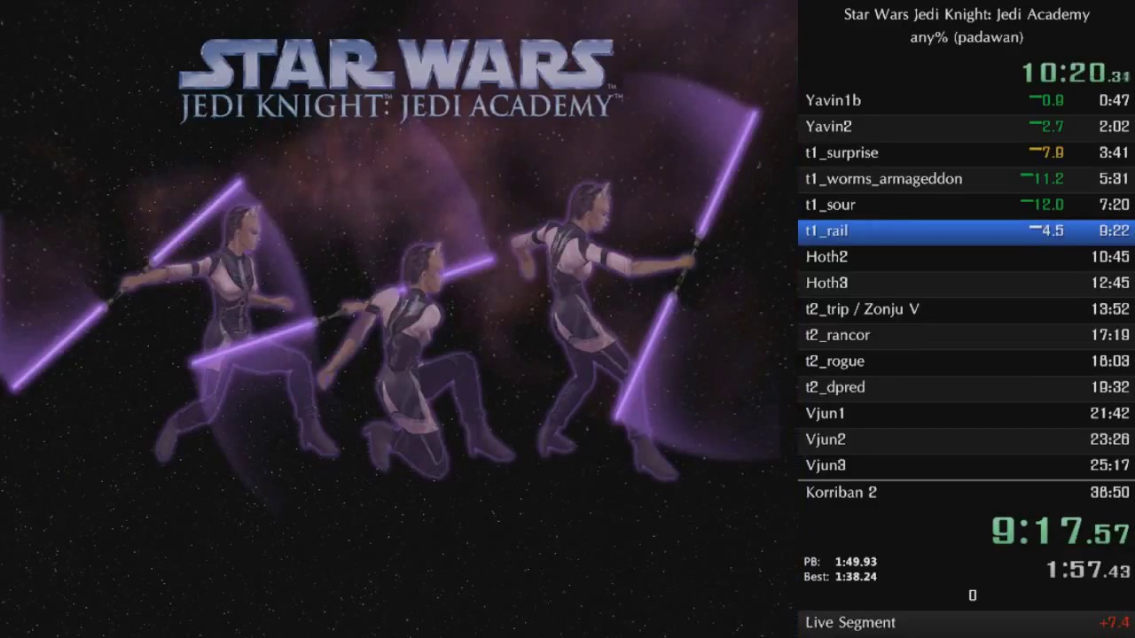 SW JKA spin glitch speedrun in 35:56(w/o loads)