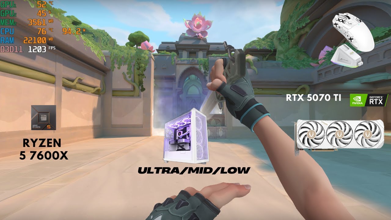 🎮 Valorant Benchmark | RTX 5070 Ti + Ryzen 5 7600X | 32GB 6000MHz XPG RAM | 1080p 120+ FPS | 144Hz