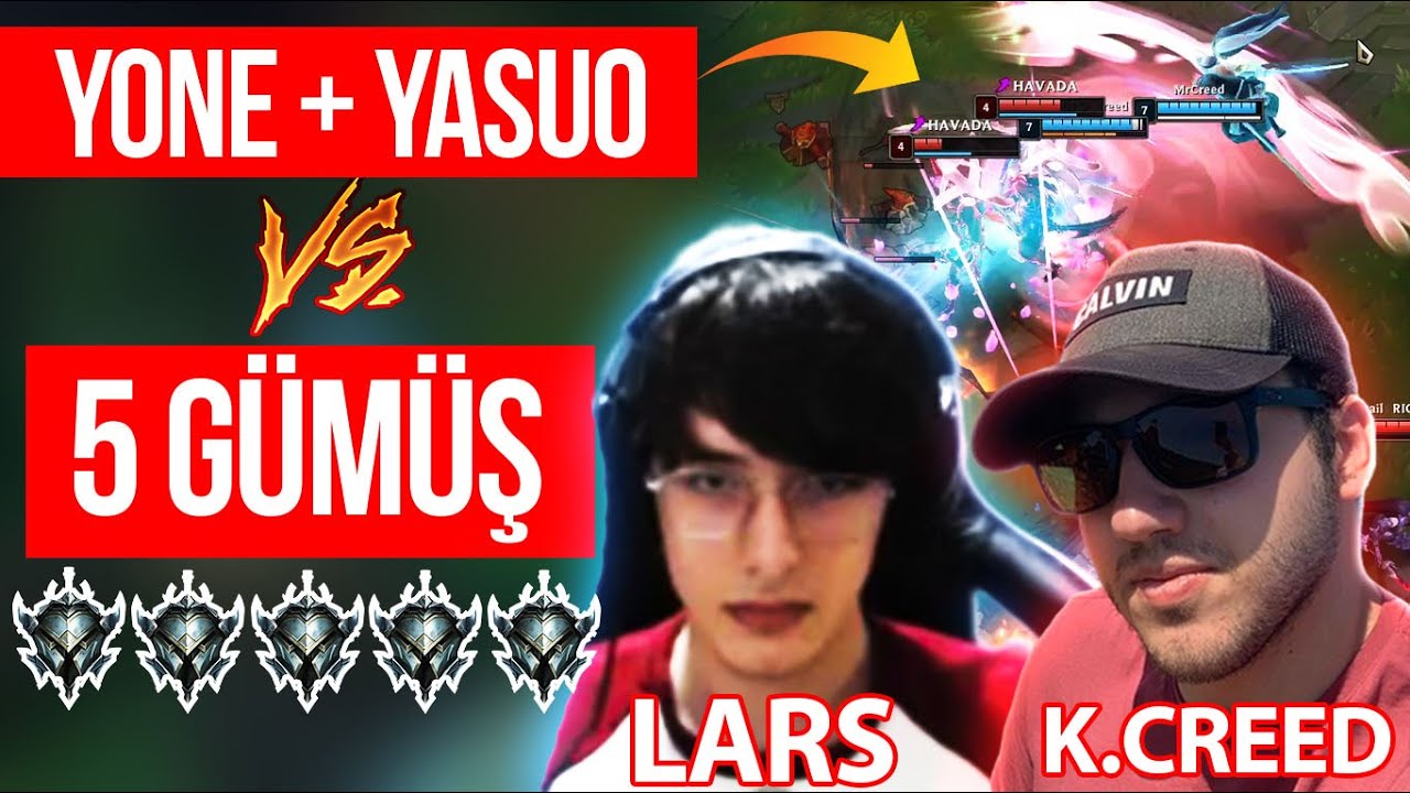 LOL TARİHİNİN EN İYİ İKİLİSİ! YONE (K.CREED) + YASUO(LARS) vs 5 BRONZ/GÜMÜŞ/ALTIN/PLAT/ELMAS!