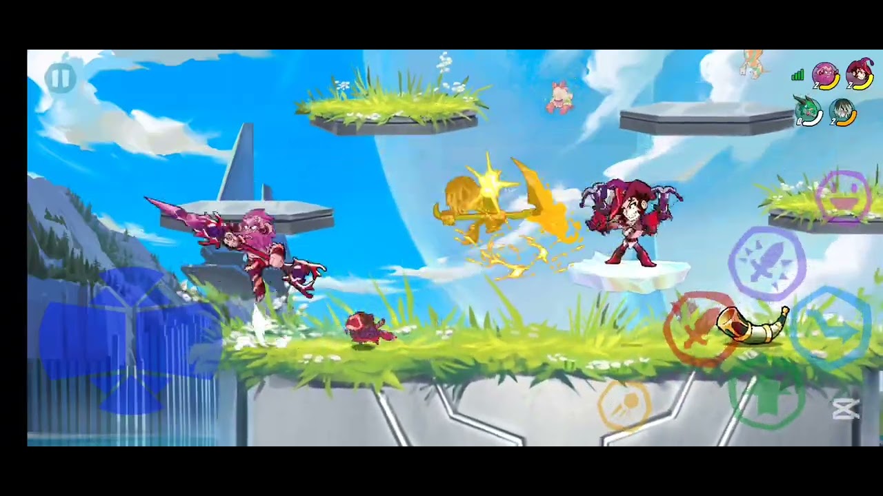 Jugando brawlhalla con mi compa otra vez pero aquí si nos papearon bien rico 😋 