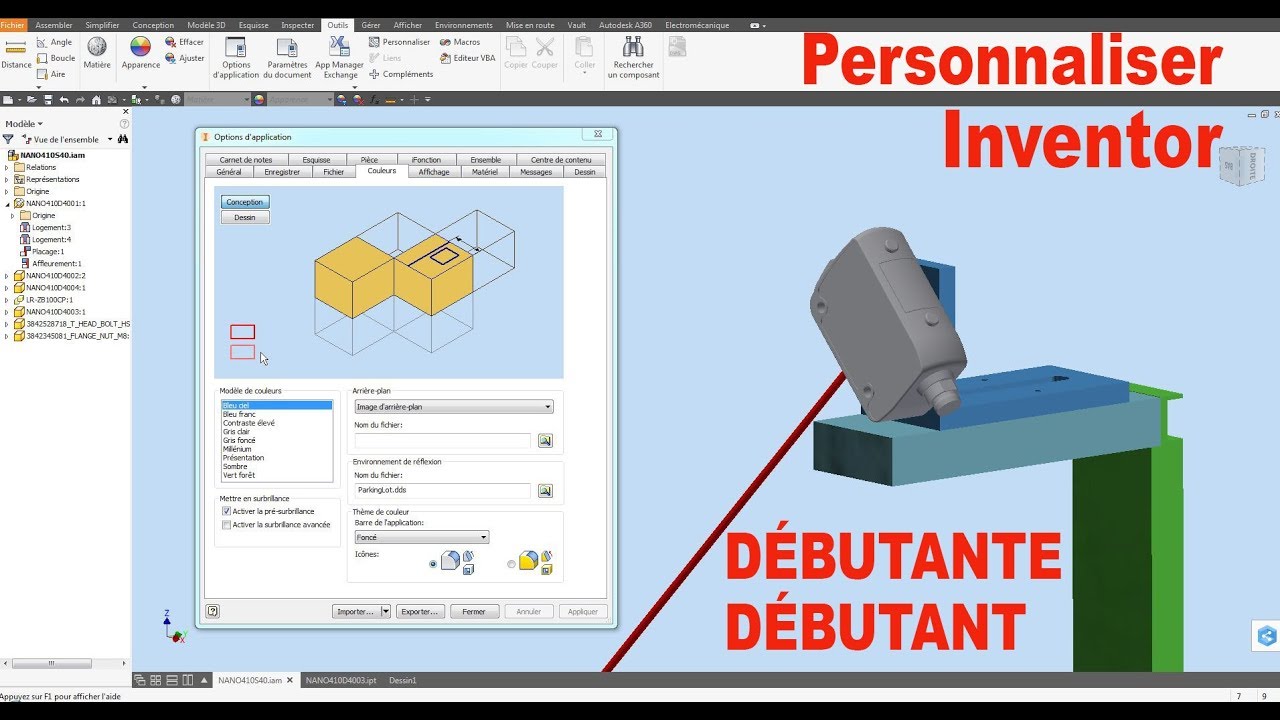 Tuto-80 Autodesk Inventor Astuces pour personnaliser les outils,les rubans, etc..