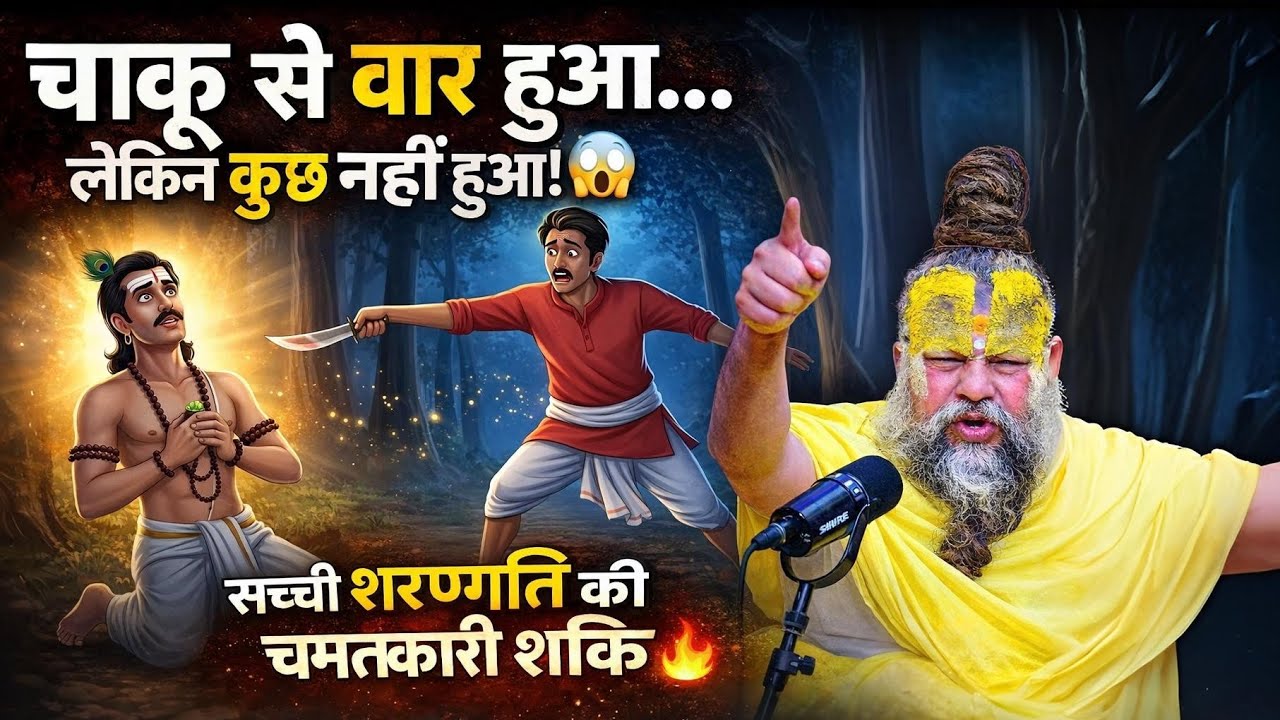 चाकू से वार हुआ… लेकिन कुछ नहीं हुआ! 😱 | सच्ची शरणागति की चमत्कारी शक्ति 🔥| #प्रेमानंदजीमहाराज 