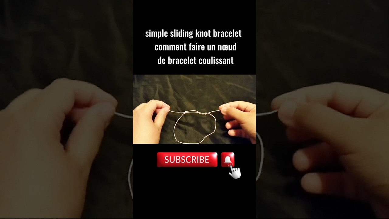 simple sliding knot bracelet, comment faire un n&oelig;ud de bracelet coulissant #shorts #youtubeshorts