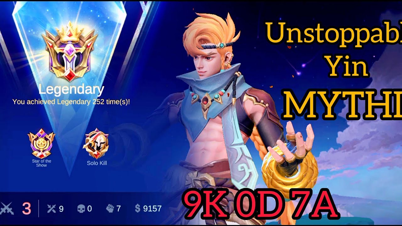 Yin full legendary gameplay Build-Top 1 global Yin MLBB #noedits #mobilelegends #mlbb #hyper 
