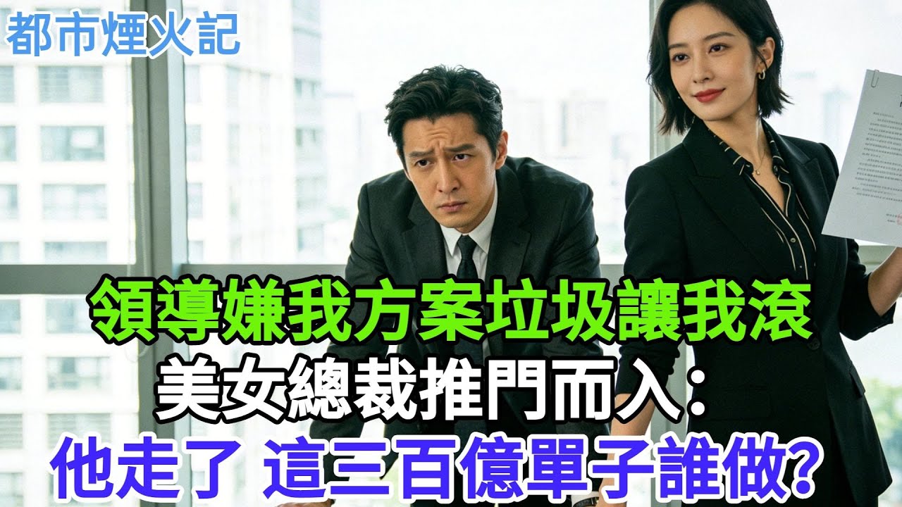 部門會議上領導當眾罵我做的方案是垃圾，讓我滾出去，門被推開，女總裁走進來：他走這三百億怎麼辦？ 領導手裏的杯子掉地上碎了。#故事頻道#故事分享#情感#情感故事#幸福人生