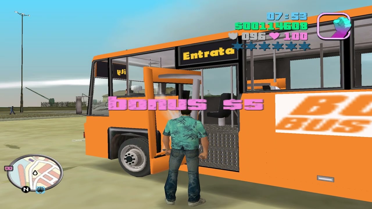 Boatyard to Downtown Hospital Bus service in GTA Vice City