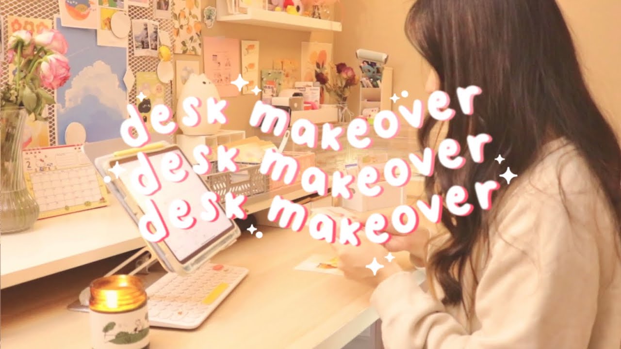 ♡ Aesthetic Desk Makeover ♡  Cute & Cozy Artist Space ✦
