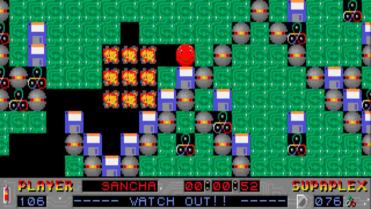 Supaplex (WITH COMMENTS): Level 106 - Watch Out!!