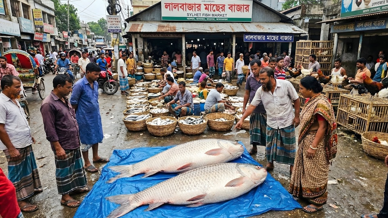 সিলেটের মানুষের প্রাণের বন্দর লালবাজার মাছ বাজার, Bandor Lalbazar Fish Market
