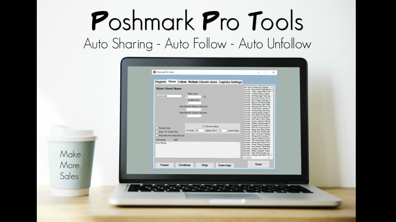 Poshmark Pro Tools - Poshmark Bot