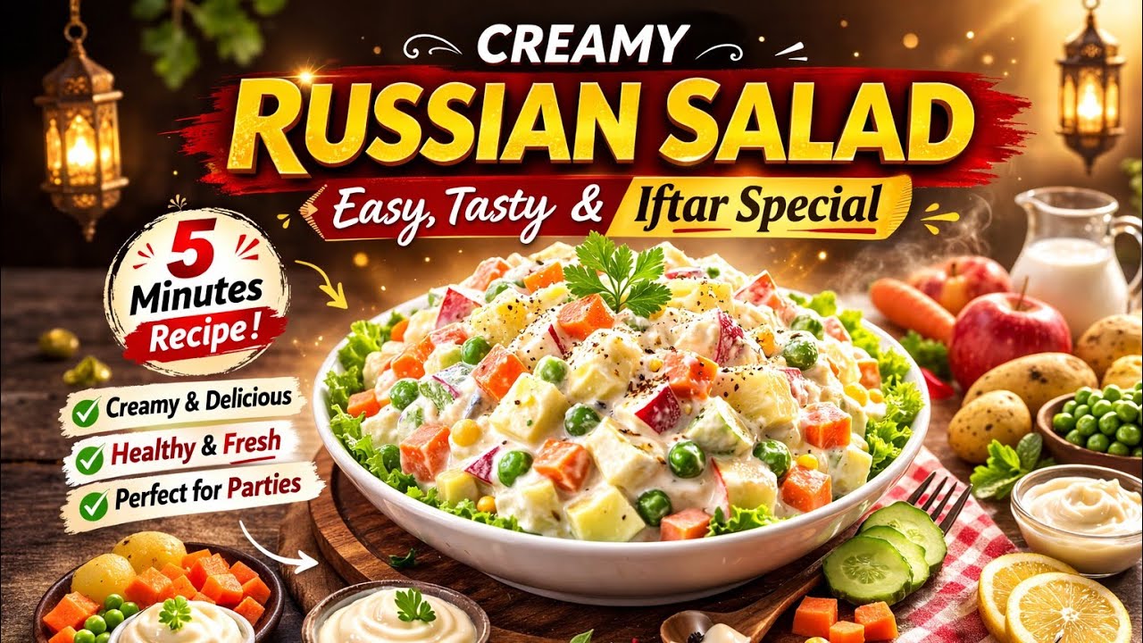 🥗 Creamy Russian Salad Recipe | Easy & Tasty Iftar Special