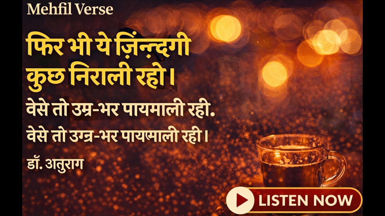 Vaise To Umr Bhar Payemali Rahi | Emotional Ghazal | Dr Anurag Poetry | Mehfil Verse