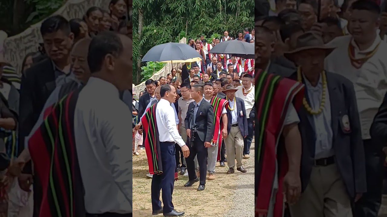 CM Neiphiu Rio handshaking at Nerhema village | @NeilaiiThaprii