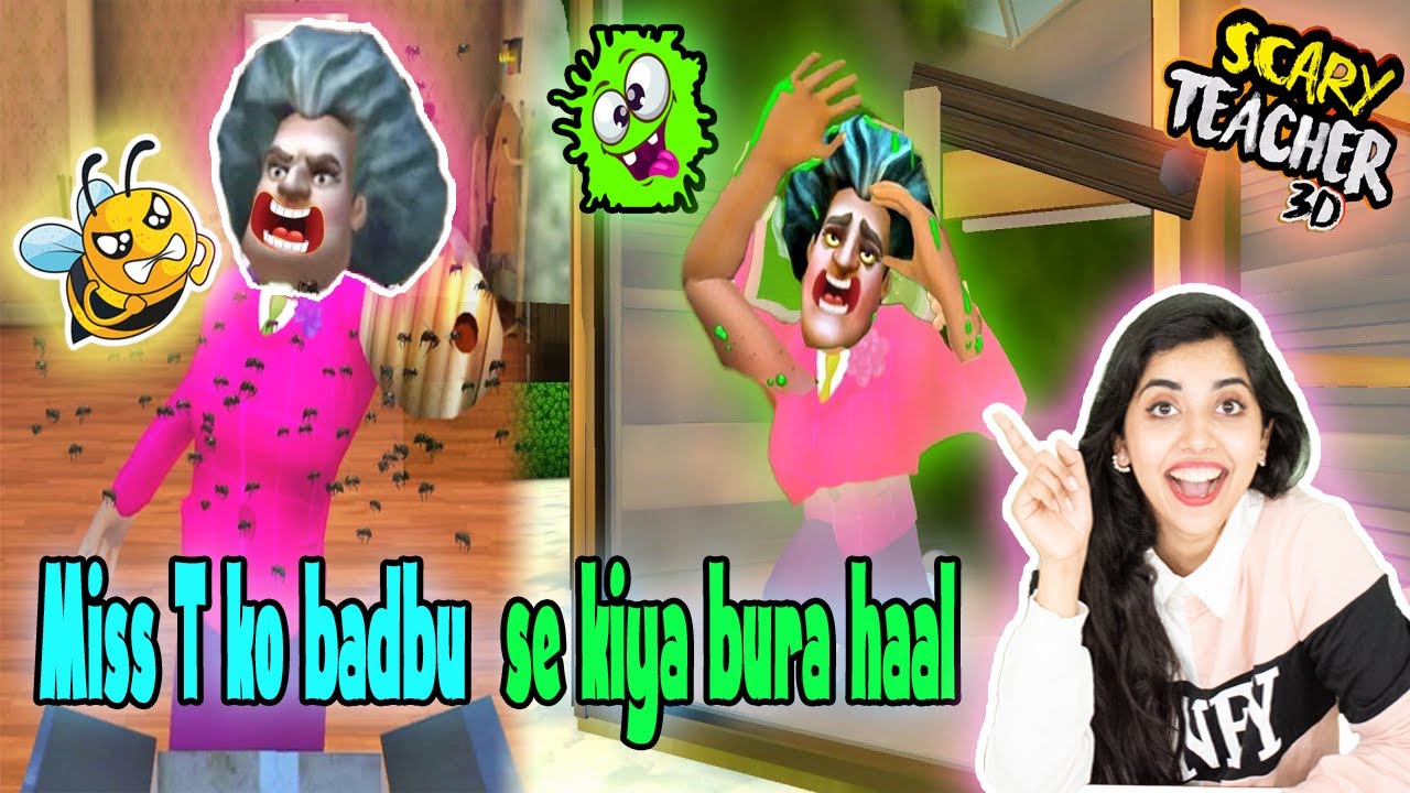 Miss T ko badbu se kiya bura haal | Scary Teacher 3D Prank | RamyaPlayz