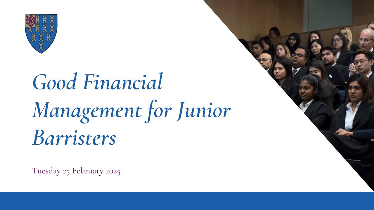 Good Financial Management for Junior Barristers