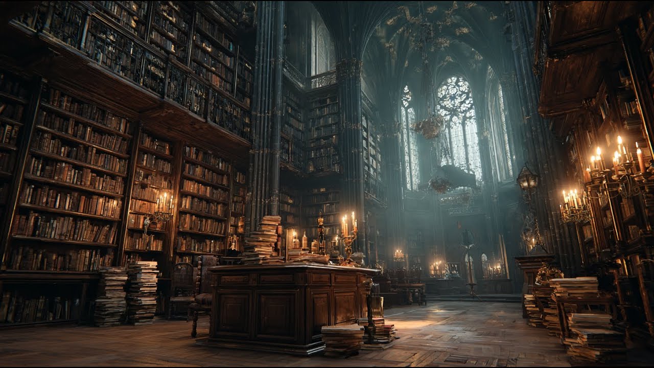Library at Midnight — Dark Academia Ambient Music (1 Hour)