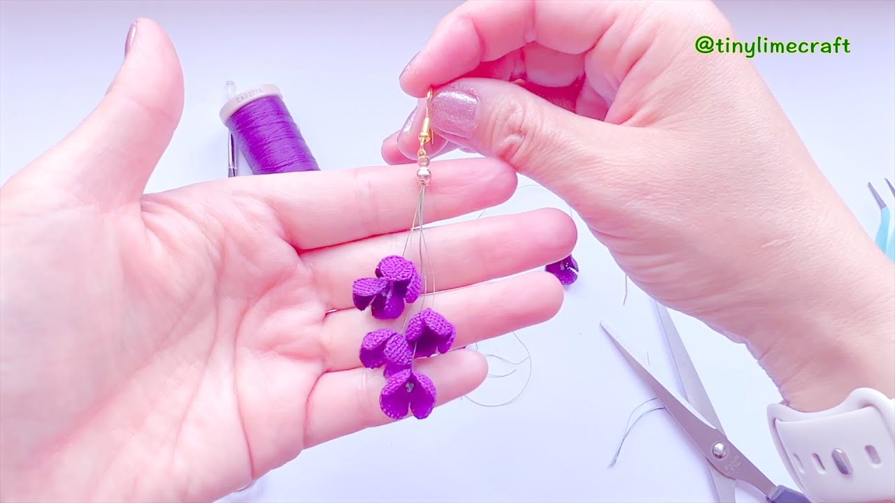 Easy Crochet 4-Petal Flower Earrings | DIY Elegant Blossom Jewelry Tutorial 🌸+ Free Pattern