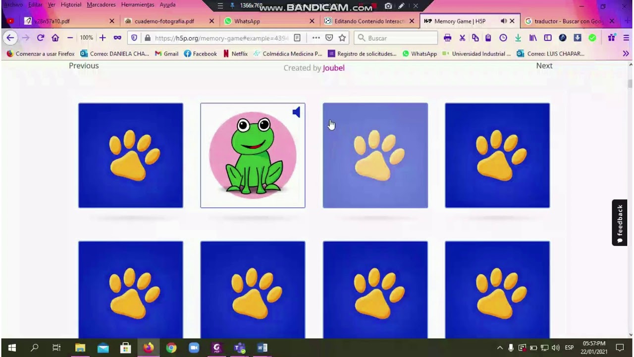 Tutorial Moodle 37   Creando con H5P  Juego de memoria