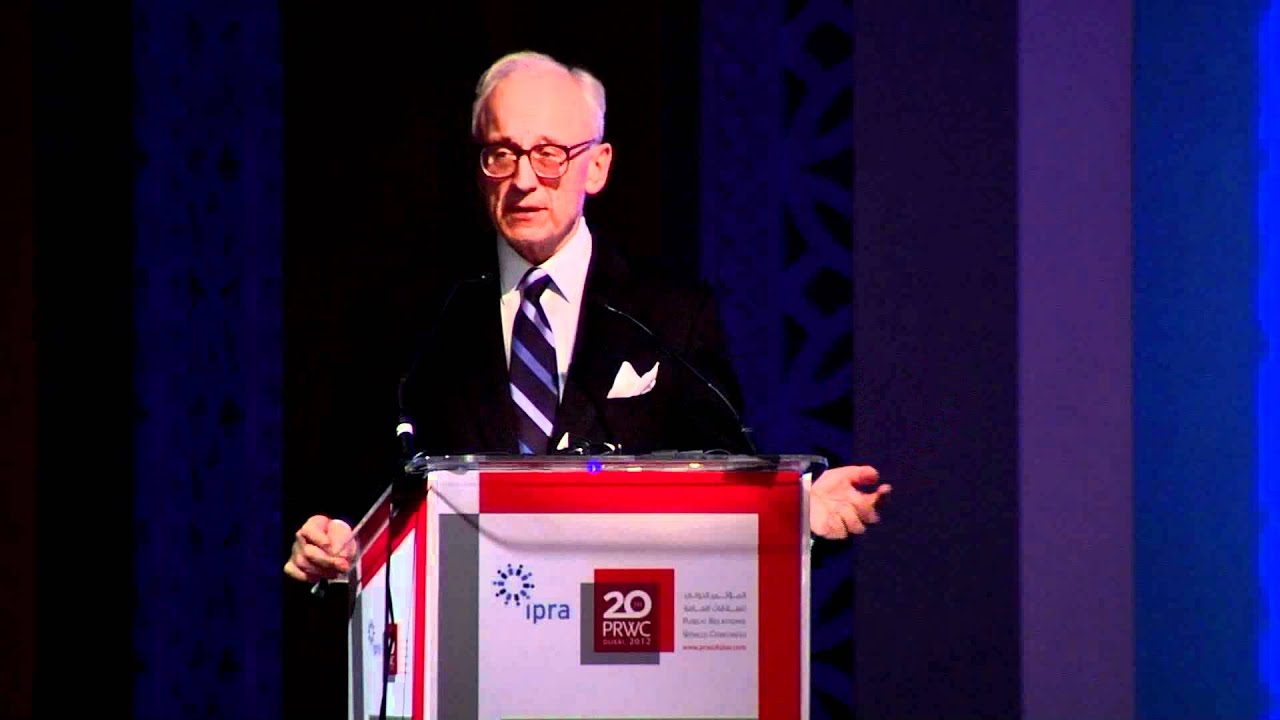 Lord  Chadlington - Chairman Huntsworth Group (UK) speaks at the PRWC