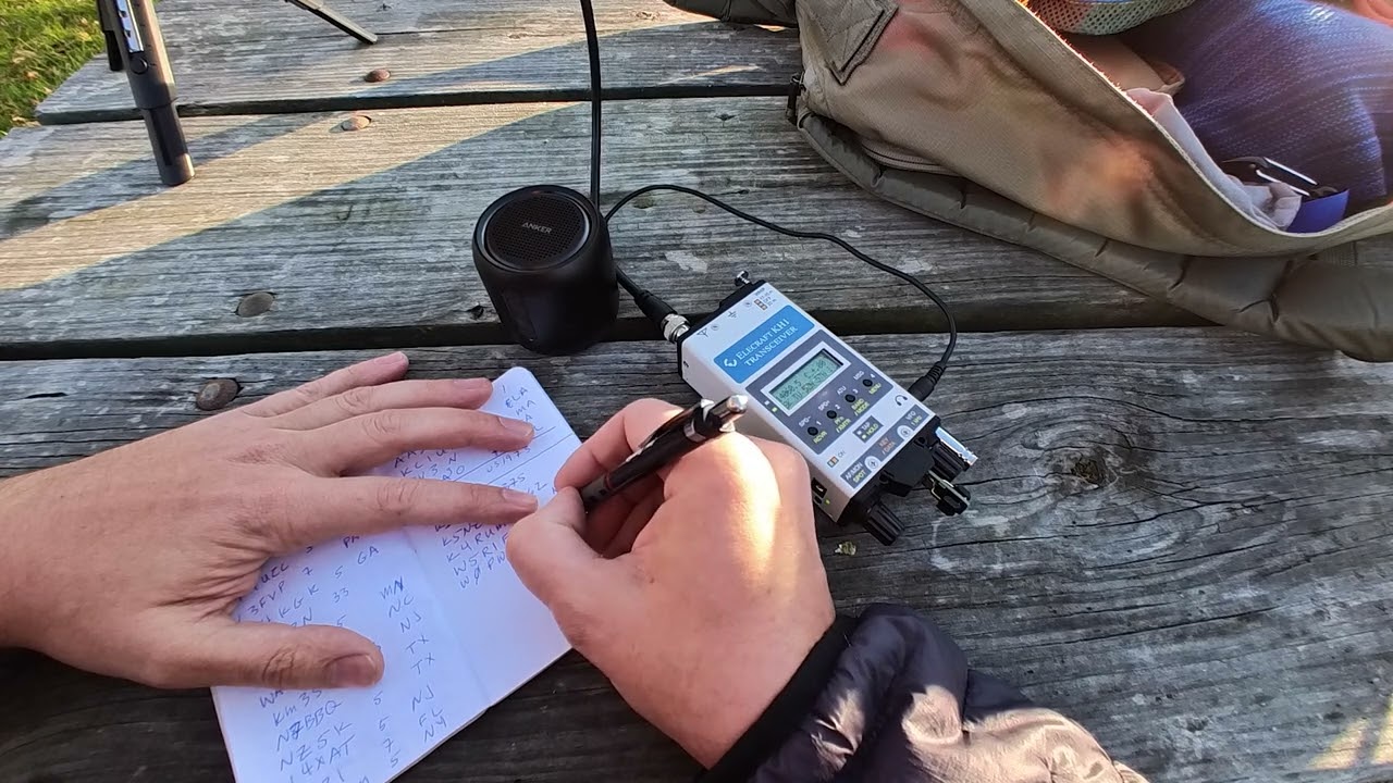 Slow Morse Code Practice CW POTA Activation Madison Lake Stat Park US-1973 Elecraft KH1 Ham Radio