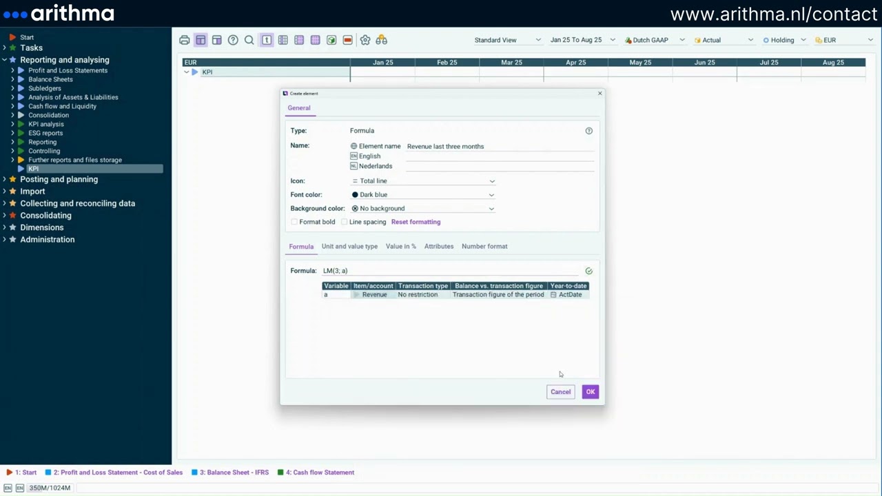 Setting up a DSO formula in Lucanet
