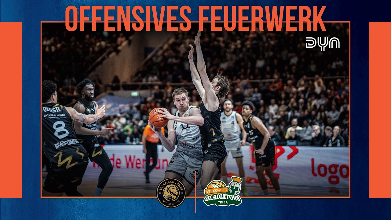 Highlights: Basketball L&ouml;wen Braunschweig - VET-CONCEPT Gladiators Trier | easyCredit BBL | Dyn