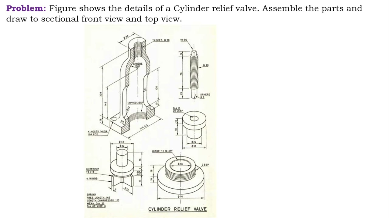 ASSEMBLY DRAWING OF CYLINDER RELIEF VALVE