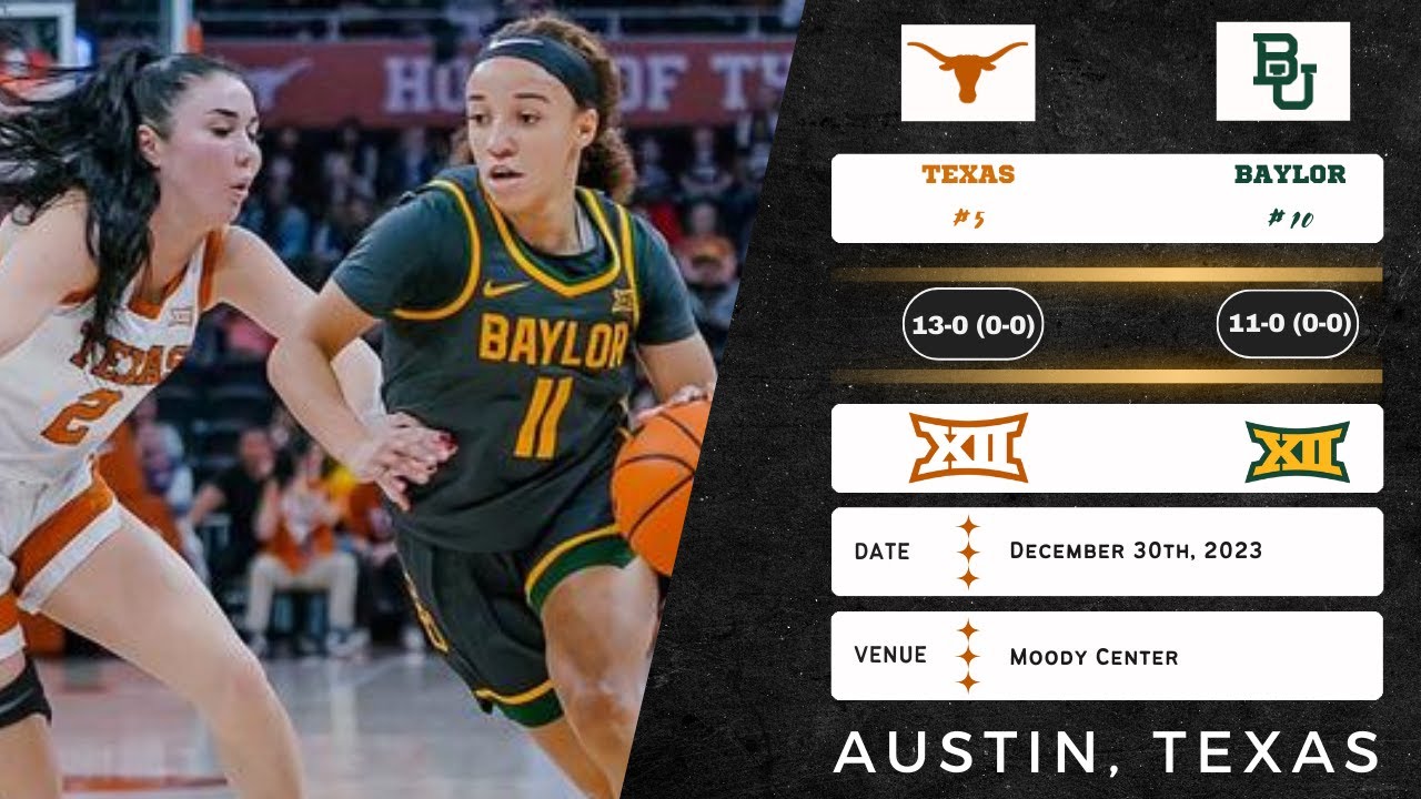 No. 5 Texas vs No. 10 Baylor | Big 12 | 12.30.23