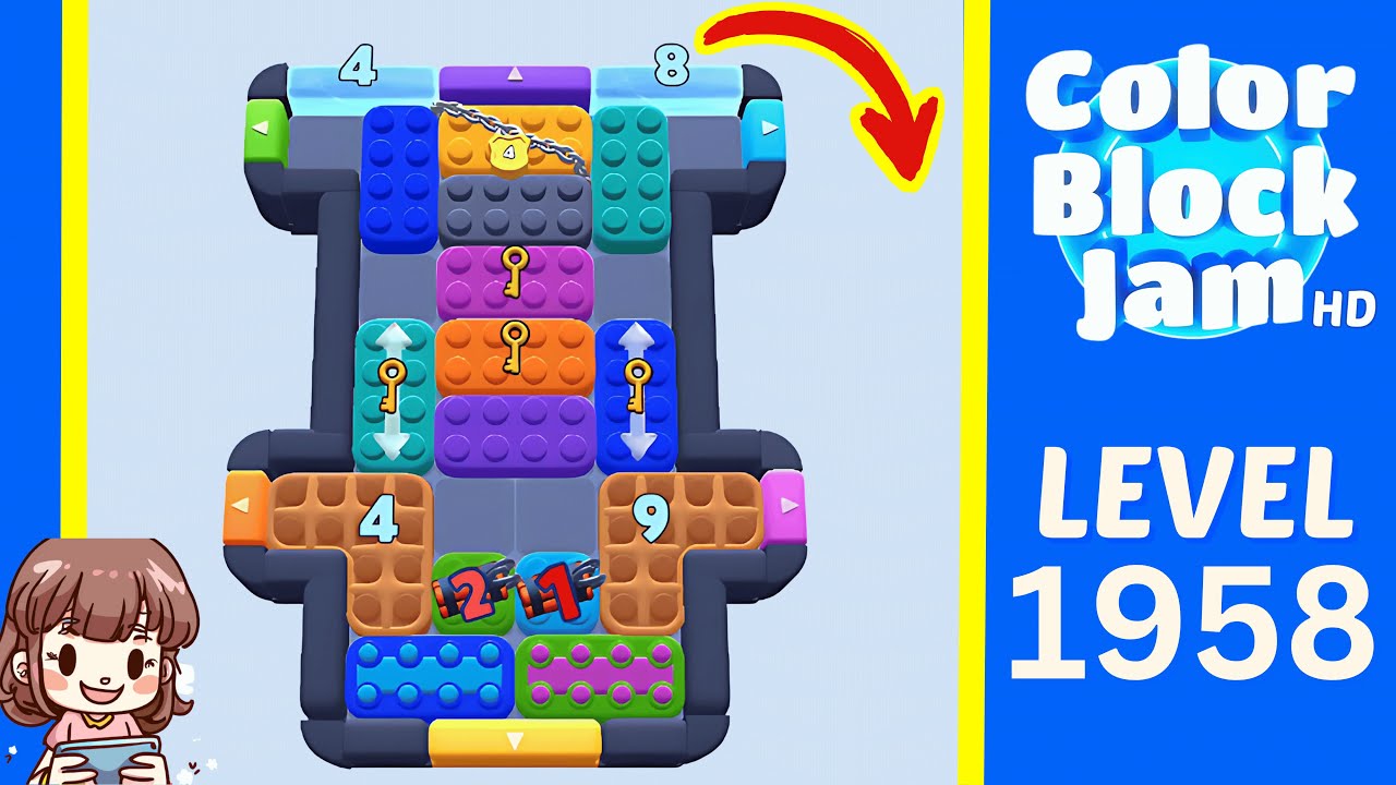 Color Block Jam Level 1043 (1958) Solution Walkthrough