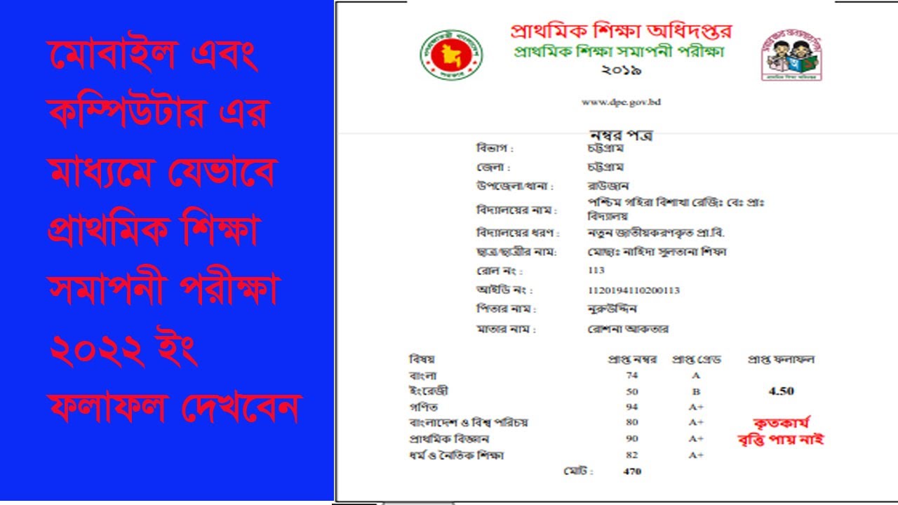 psc marksheet download 2022 | প্রথমিক শিক্ষা সমাপনী ফলাফল #psc marksheet #psc marksheet download 23