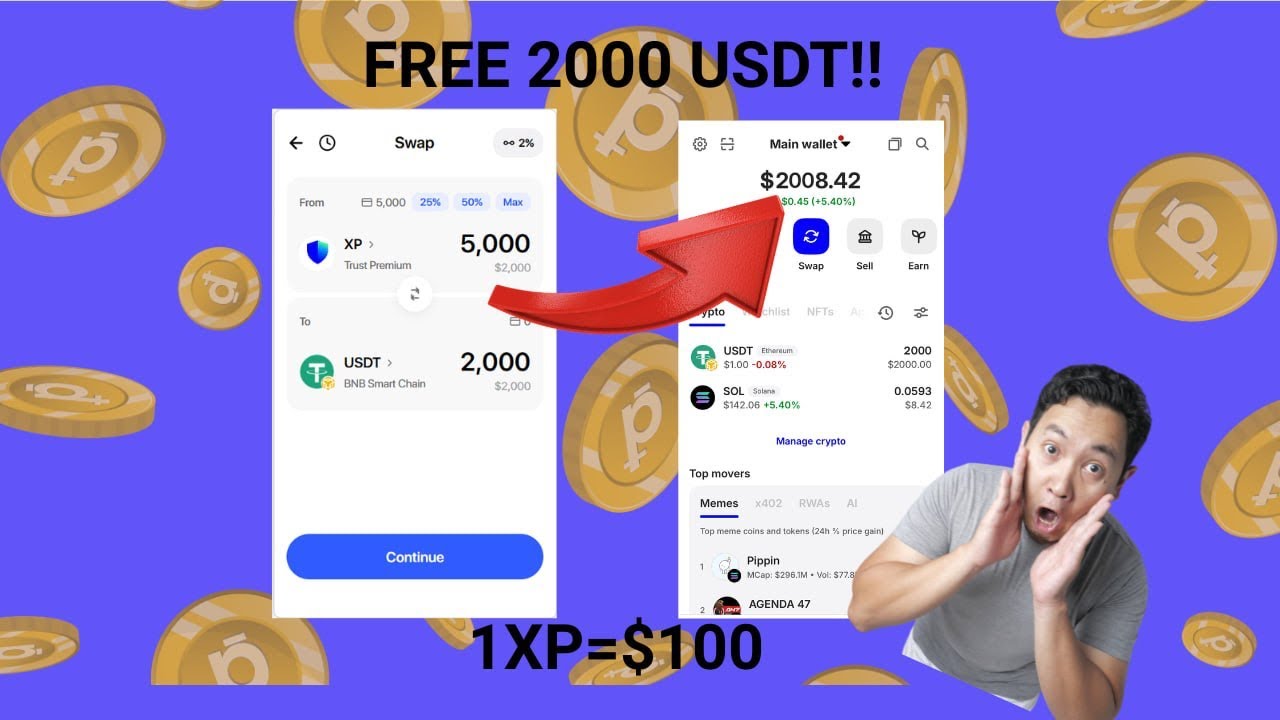 Как получить бесплатные USDT на Trust Wallet (метод Premium XP &ndash; пошаговая инструкция)