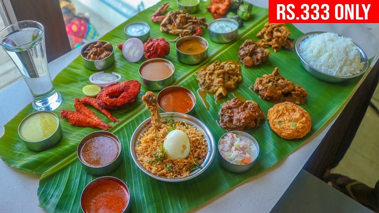 சேலத்து கறிவிருந்து 22 varieties of Non-veg Food Rs.333 only | 22 dish in one leaf / Shanmuga Vilas