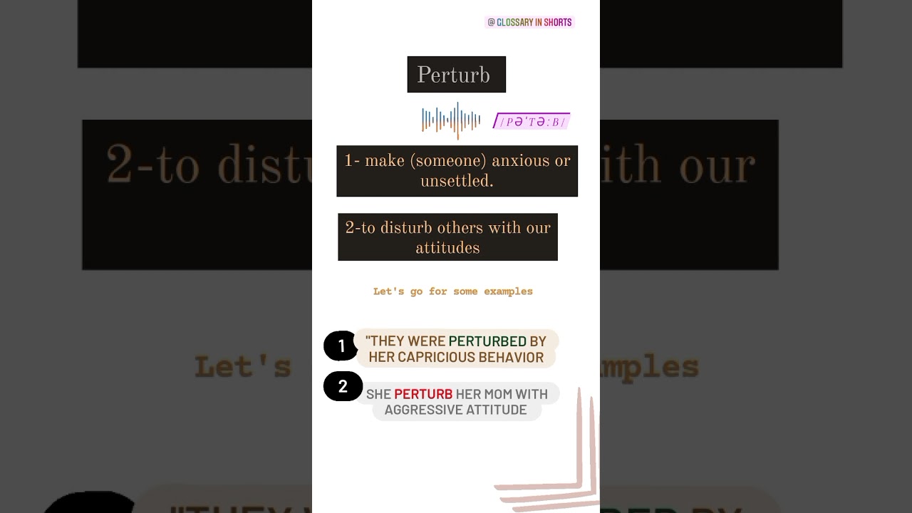 word meaning perturb with examples.#glossary #englishlearning #perturb #advancedenglish